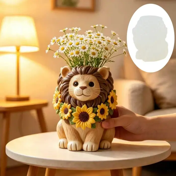 Moule en silicone pour pot de fleurs en résine