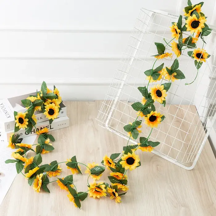 Fleurs artificielles de tournesol de 2.3m