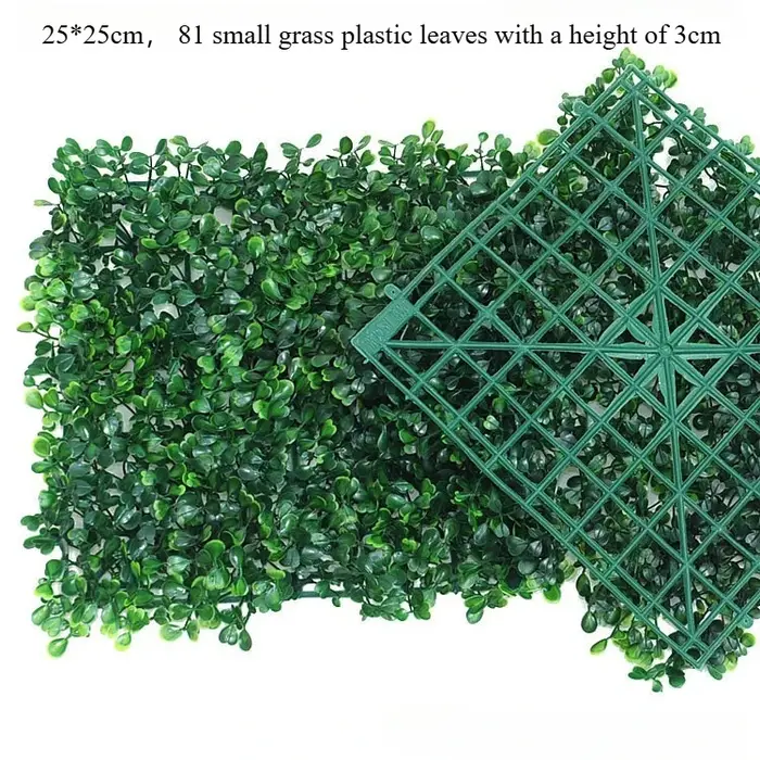 4 pièces Simulation Milan herbe plante mur bricolage vitrine publicité fond Hall décoration 25*25 cm artificiel en plastique pelouse