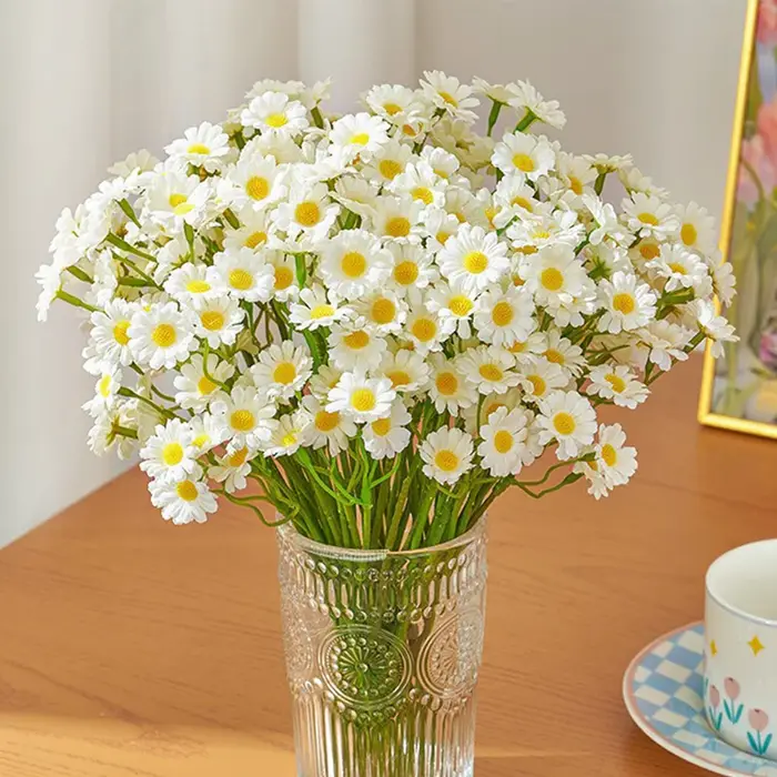 12-48 pièces de fleurs artificielles en forme de marguerite