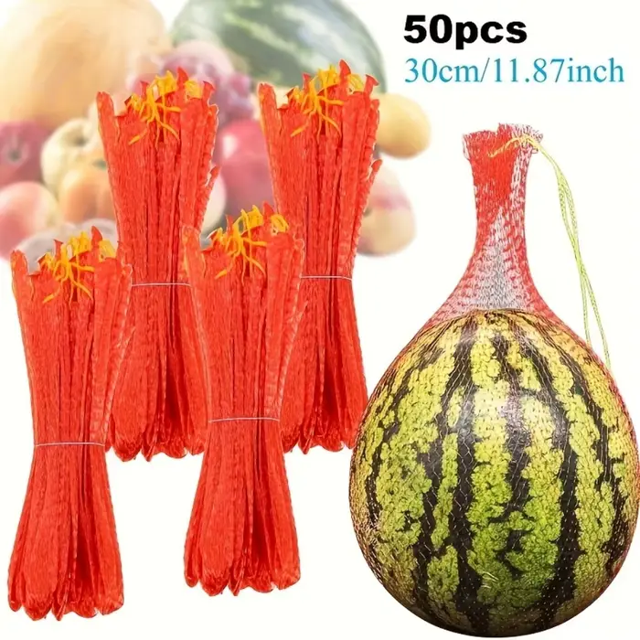 Filet de jardinage robuste en plastique (20/50/100 pièces) pour melons et pastèques