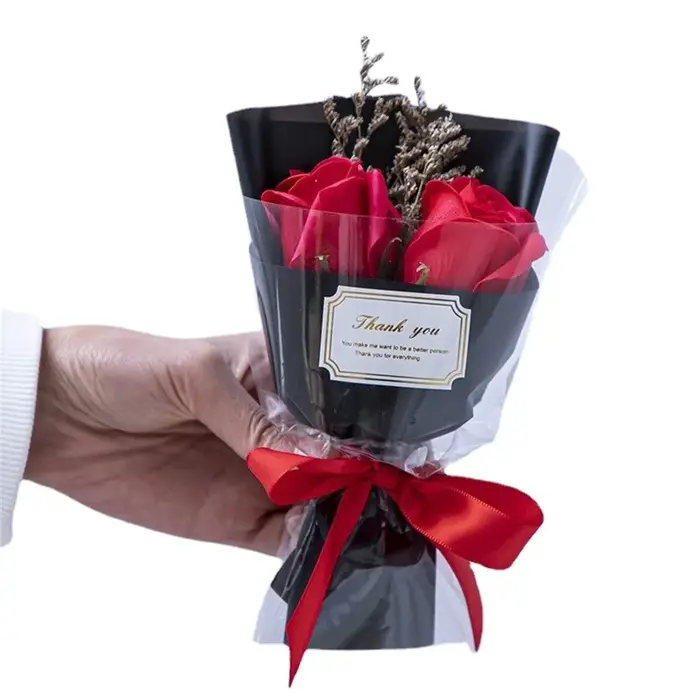 Cadeau artisanal, rose artificielle parfumée