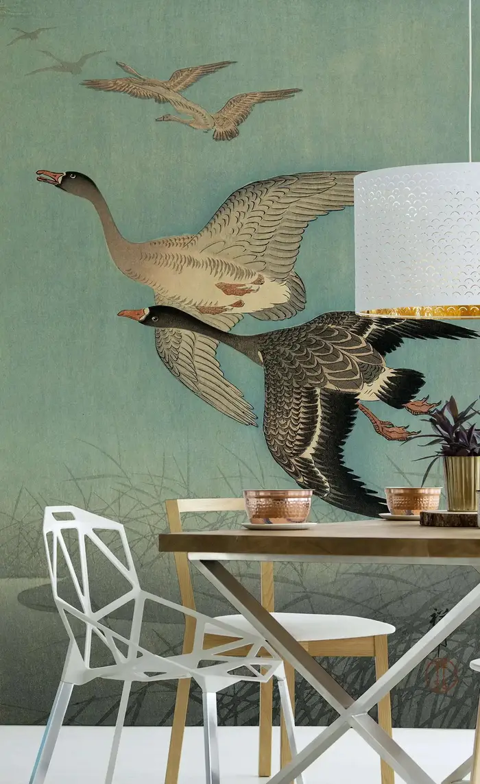 Papier peint régulier Vintage oiseaux volants