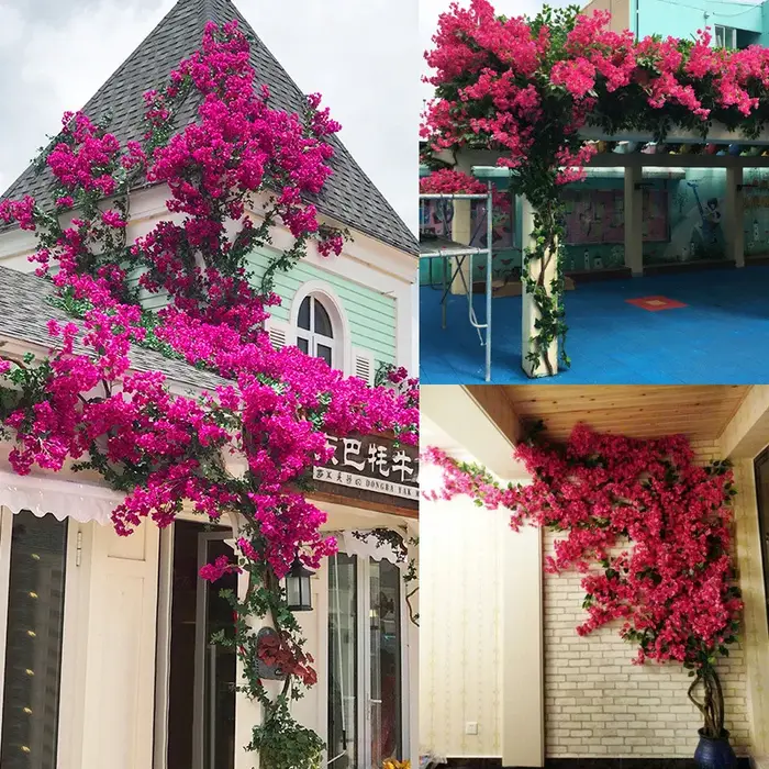 Fleur Artificielle DIY Arbre Vigne Bougainvillier Mur Floral