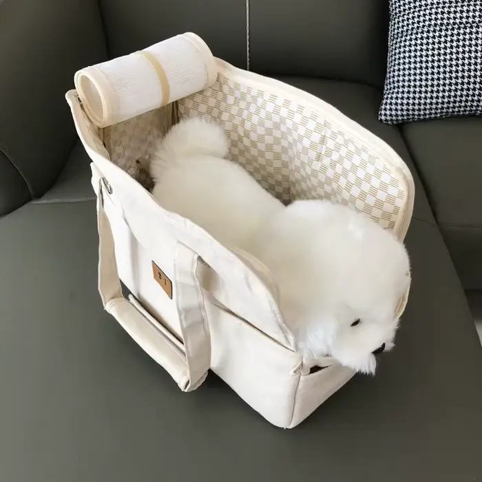 Sac de transport portable pour chat et chien, sac à bandoulière, siège de voiture antidérapant, tran