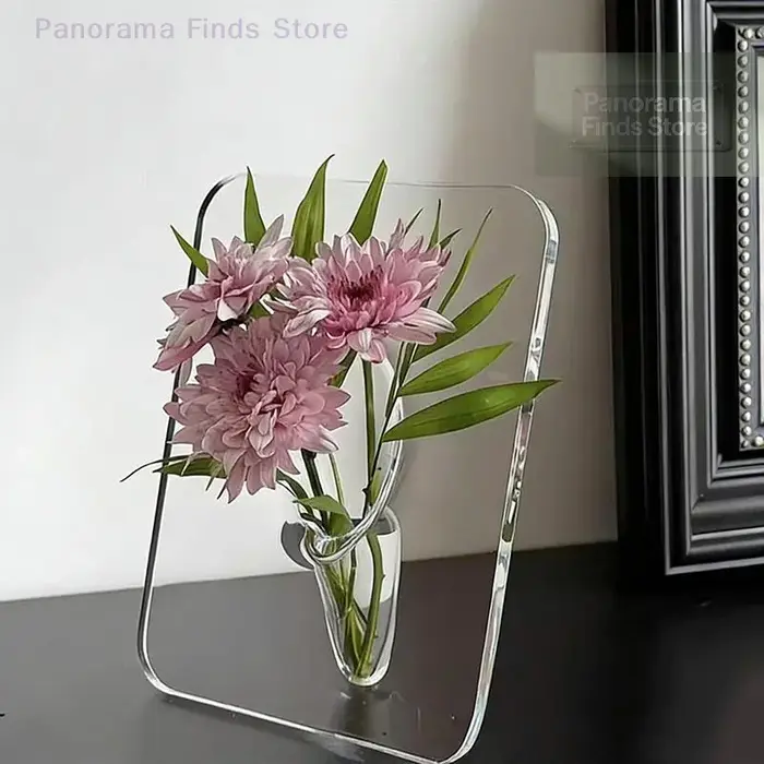 Vase à fleurs moderne en acrylique transparent