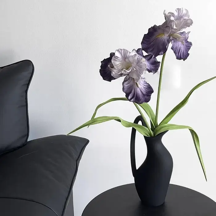 Fleur d'iris artificielle violette en PU
