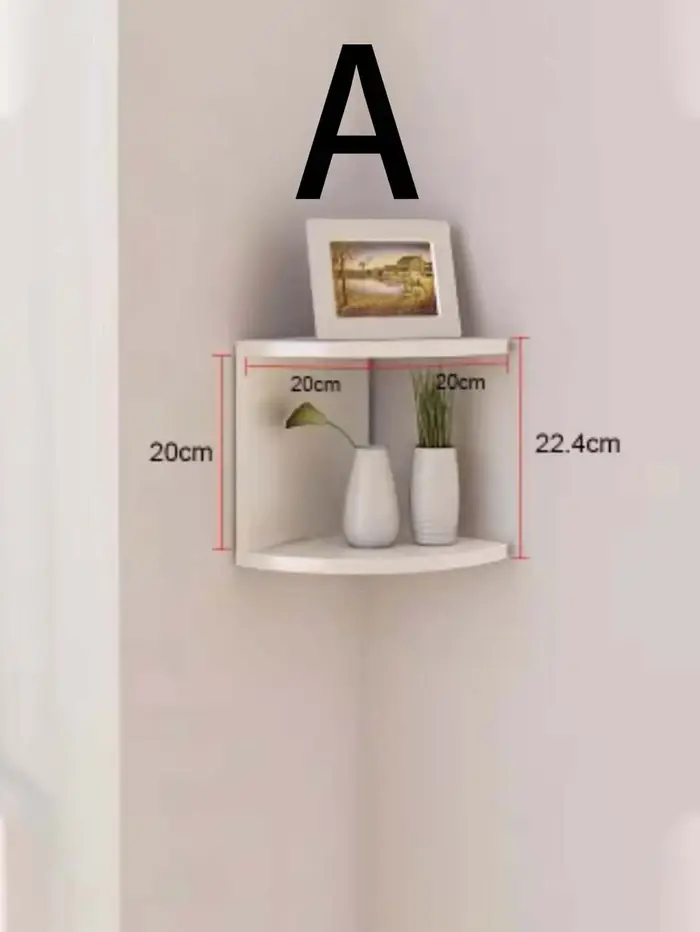 Étagère murale flottante à 2 niveaux, étagère d'angle blanche, étagère murale pour plantes, chambre 