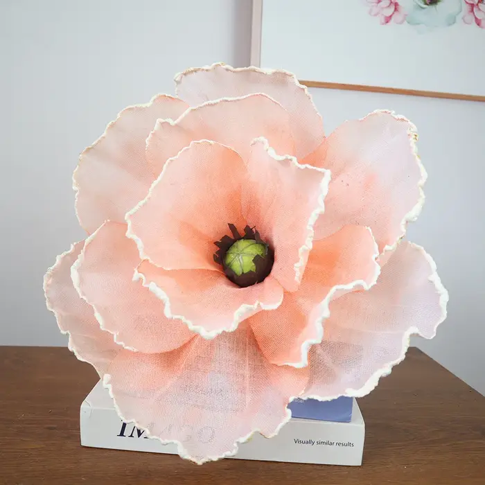 Fleurs de lin pivoine faites à la main, style nordique, ameublement, décor d'accessoires, fourniture