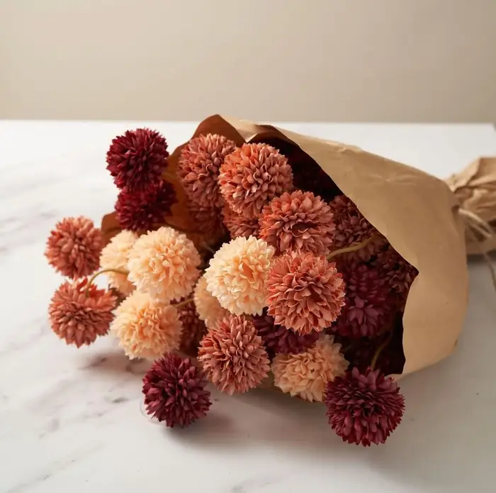 Fleurs artificielles Orange avec tiges