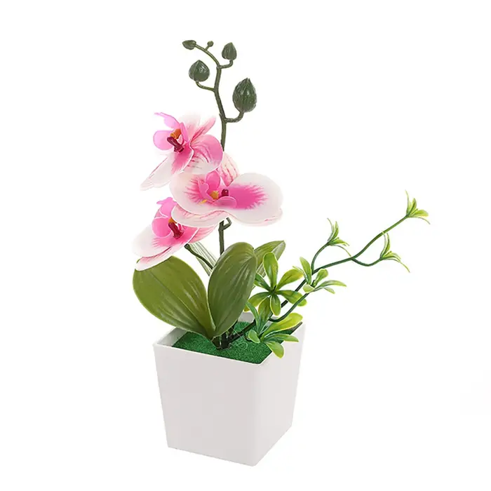 Fleurs artificielles de Phalaenopsis en pot pour une décoration élégante