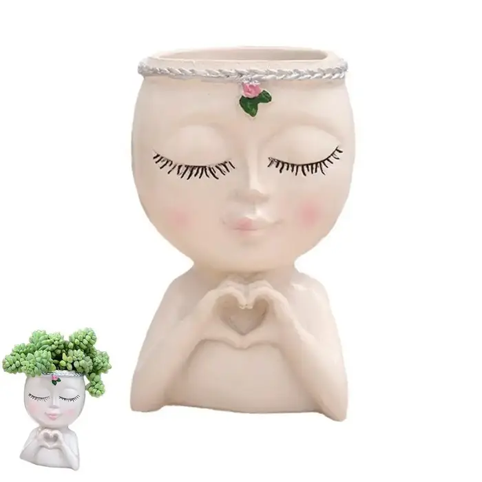 Pot à succulentes Bouddha Zen, pot de fleurs en résine au design créatif pour la maison, le bureau e