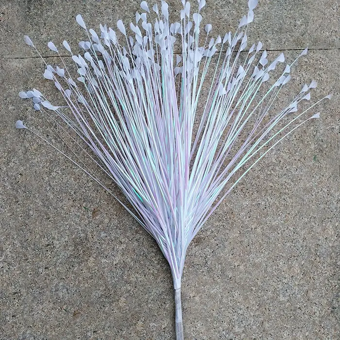 Fleur de roseau doré argent blanc paon herbe artificielle fausse plante mariage route plomb décor