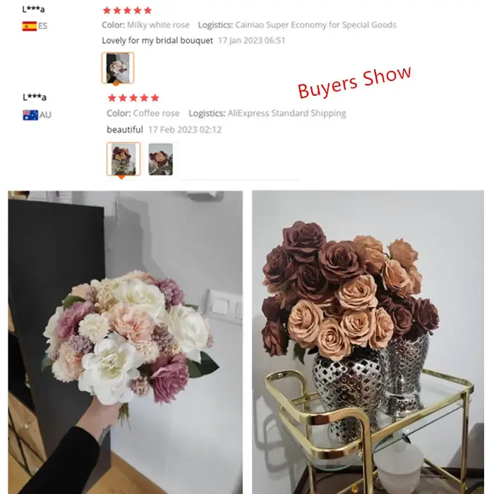 Bouquet de roses artificielles camélia