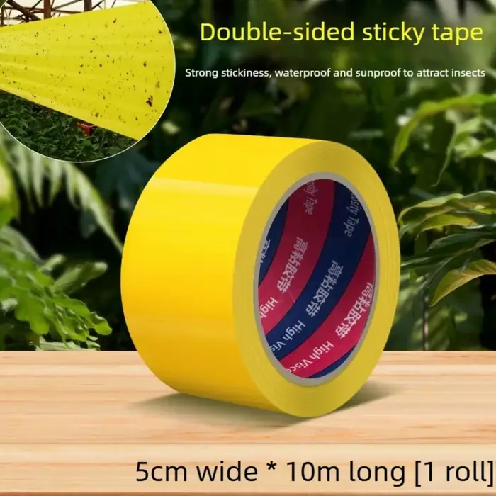Bande anti-parasites pour jardin, film adhésif double face jaune de 10 m pour empêcher les insectes,