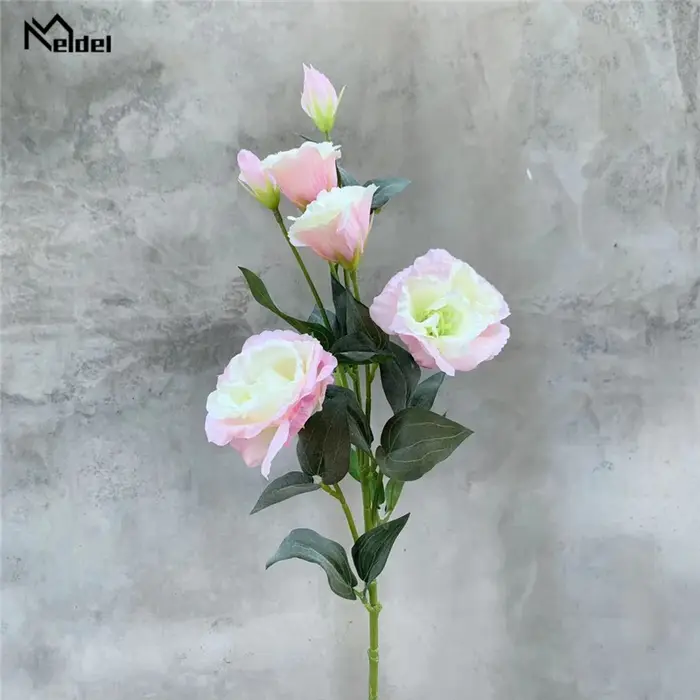 Bouquet DIY Meldel de fleurs artificielles en soie Lisianthus pour la décoration de la maison