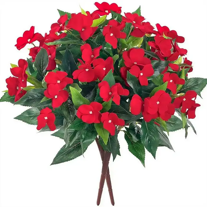 Fleurs artificielles d'impatiens résistantes aux UV
