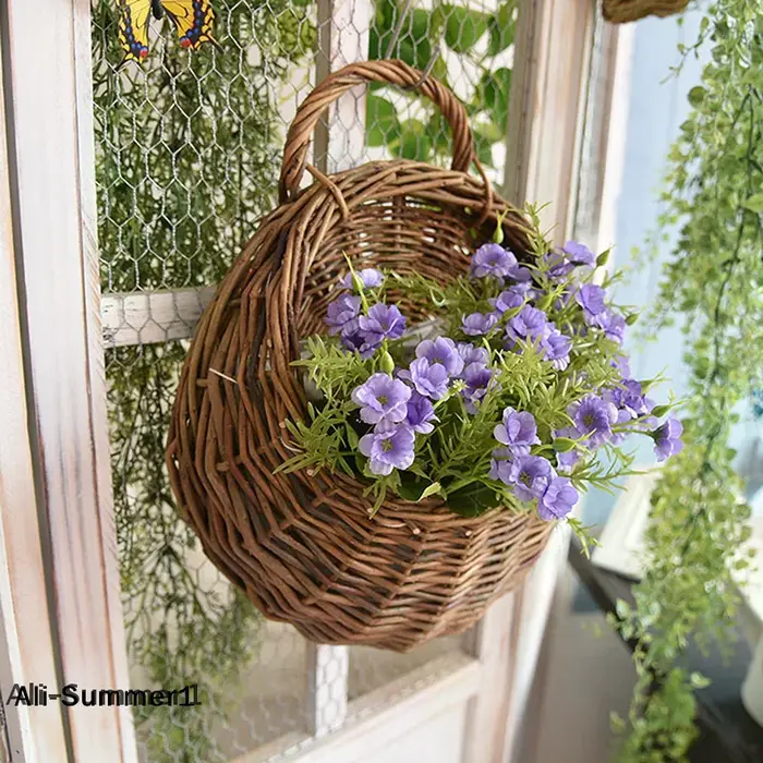 Jardinière murale en rotin tressé faite à la main