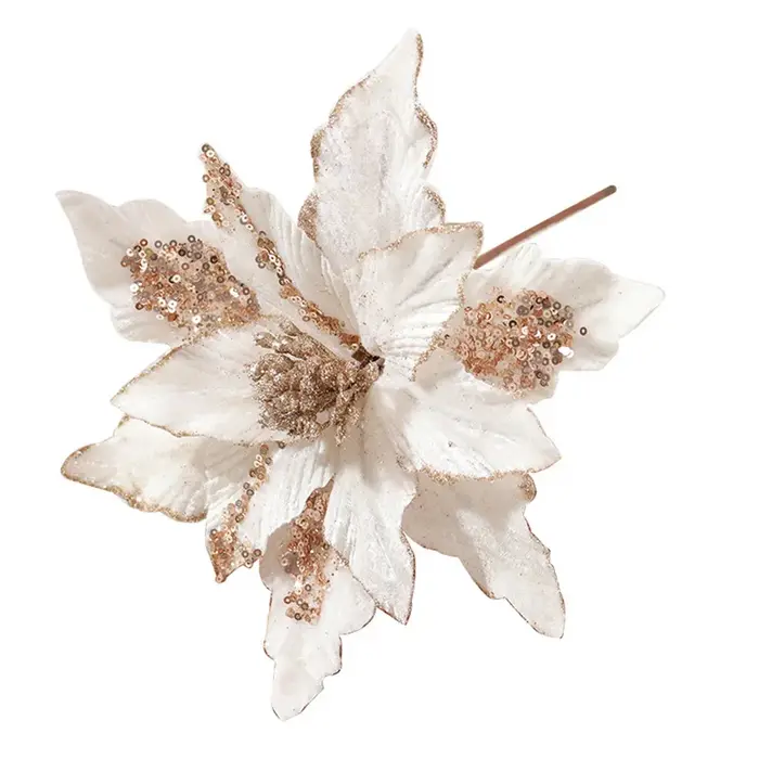 Fleur de poinsettia scintillante pour Noël
