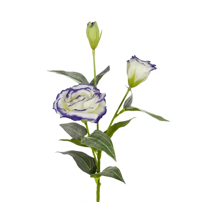 Fleur artificielle Lisianthus à 3 branches, fausse fleur de mariage DIY, décoration nuptiale, fleur d'Eustoma trigéminal en gros