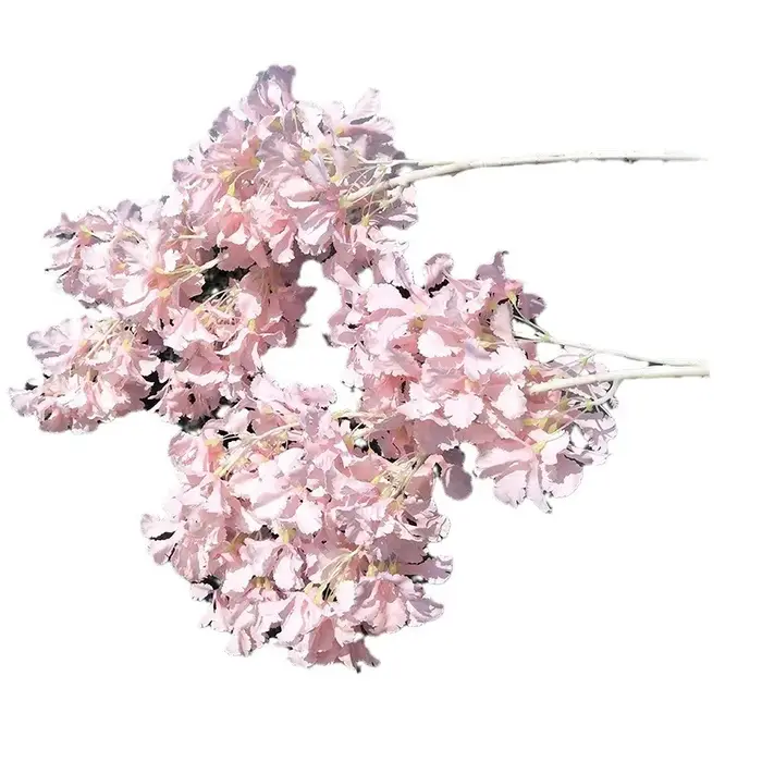 Fleurs de cerisier artificielles blanches sur poteau
