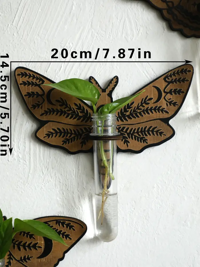 Station de propagation murale papillon, support pour plantes suspendu en bois avec Tubes en plastiqu