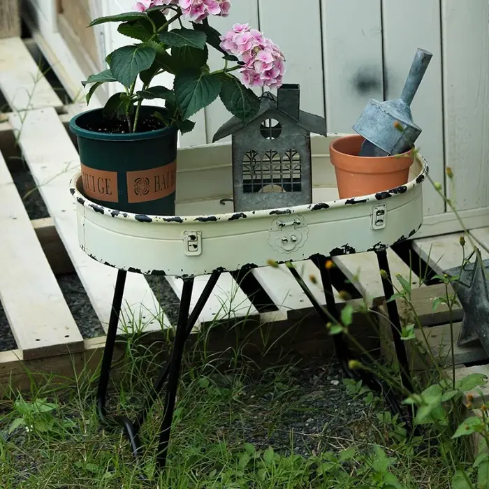 Support de fleurs en fer Vintage