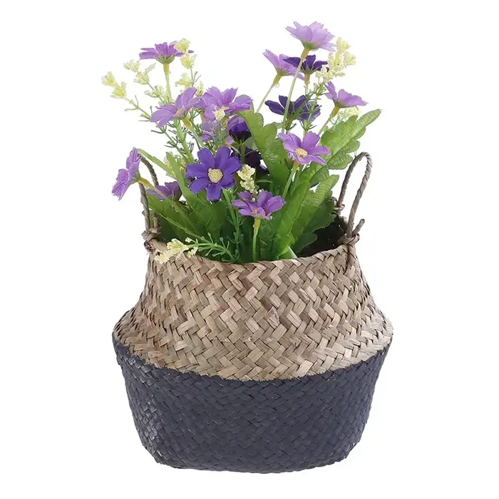 Pot de fleur pliant, paniers de fleurs en jonc de mer