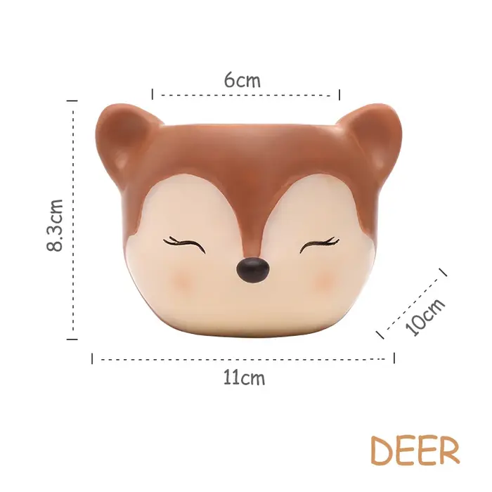 Adorable mini jardinière succulente en résine animale – Panda, hibou, ours, cerf, pot de plantes déc