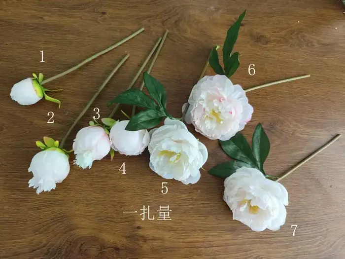 Lot de 6 fleurs de pivoine artificielles