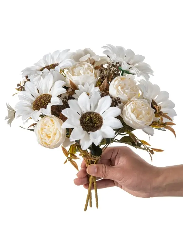 Fleurs artificielles en soie, tournesols, haute qualité, pour les fêtes, couronnes de mariage, bouqu