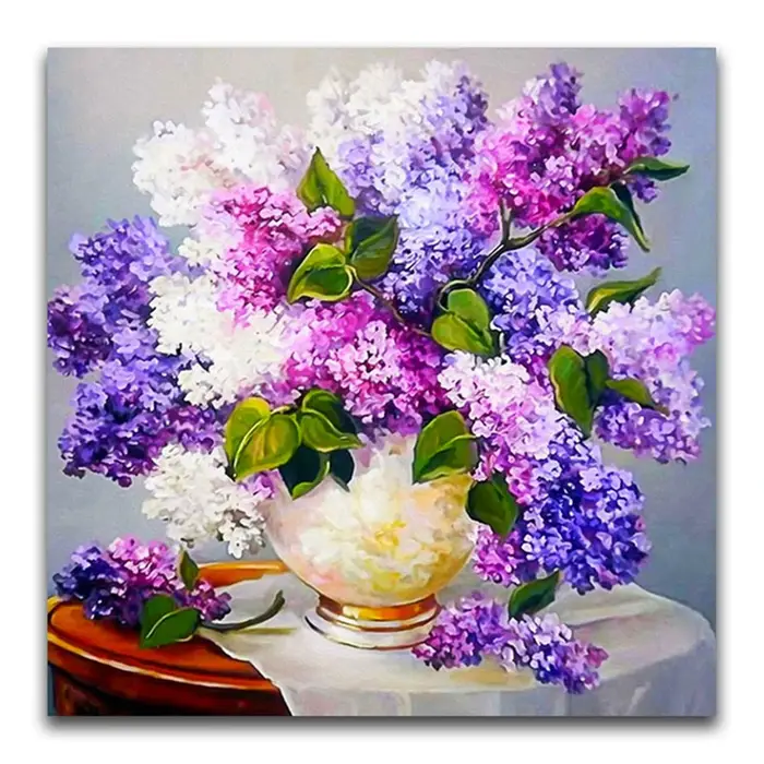 Fleurs colorées bricolage point de croix broderie 11CT Kits artisanat couture ensemble fil de coton imprimé toile vente à la maison