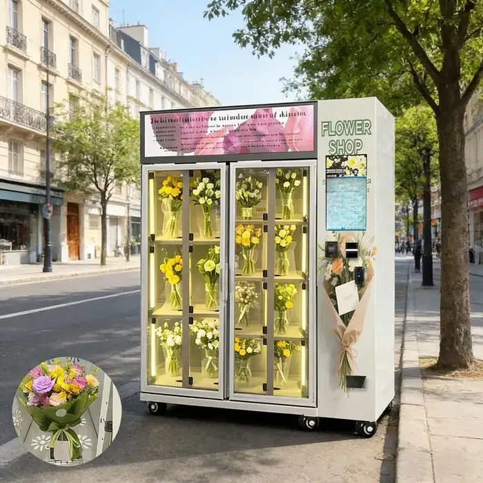 Distributeur Automatique de Fleurs Fraîches avec Refroidissement Intégré – Kiosque Floral Intelligen