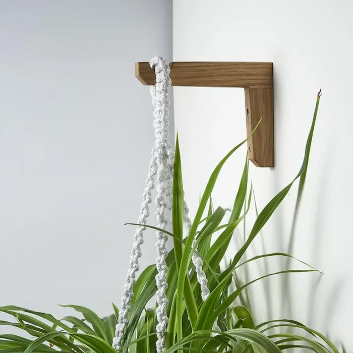 Support mural en bois pour plantes d'intérieur