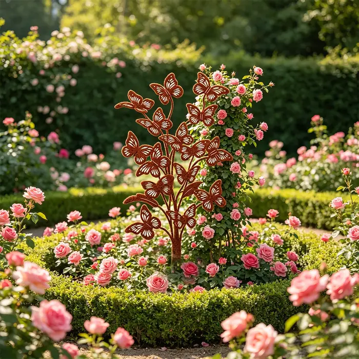 1 piquet décoratif de jardin en fer forgé