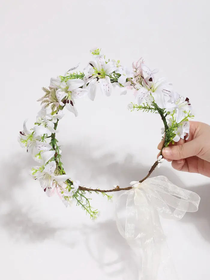 Guirlande de fleurs de lys artificielles
