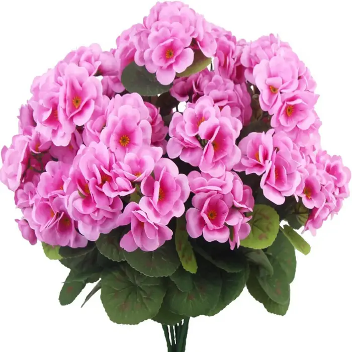 Plante artificielle en soie, fleur de bégonia, Simulation de géranium, fleur florale pour la maison, décor de fête de mariage, de noël, DIY bricolage