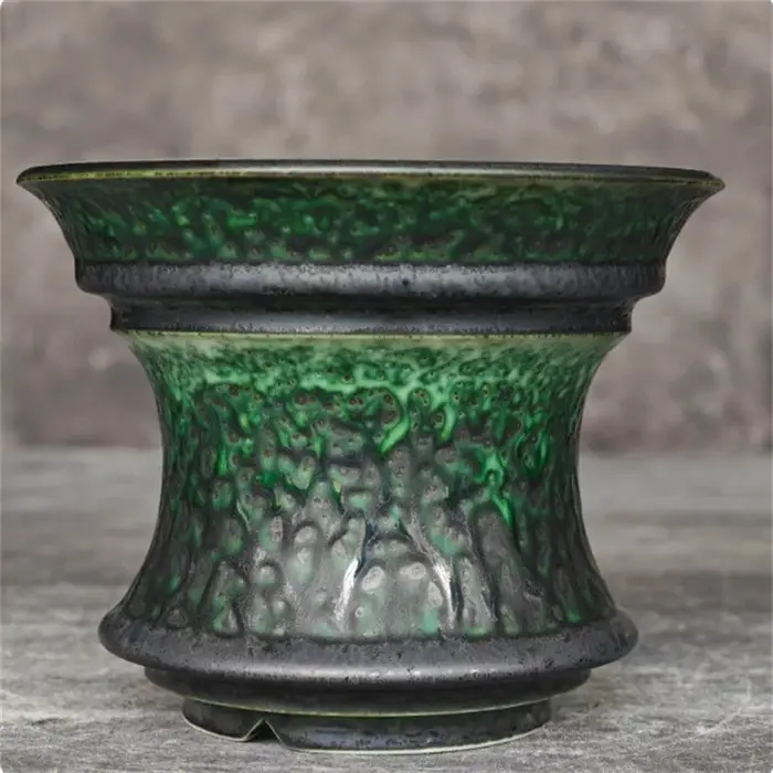  Pot en porcelaine vert algue pour plantes grimpantes