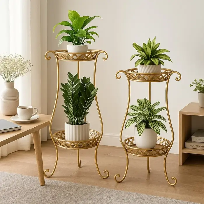 Étagère à plantes en fer sur pied