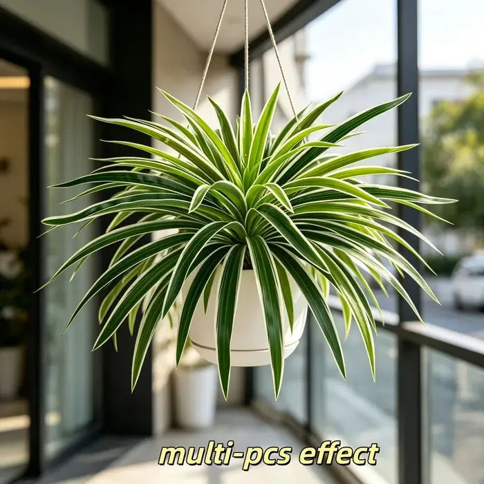 2 plantes artificielles en forme d'araignée, branches et feuilles luxuriantes pour plantes en pot et jardinières