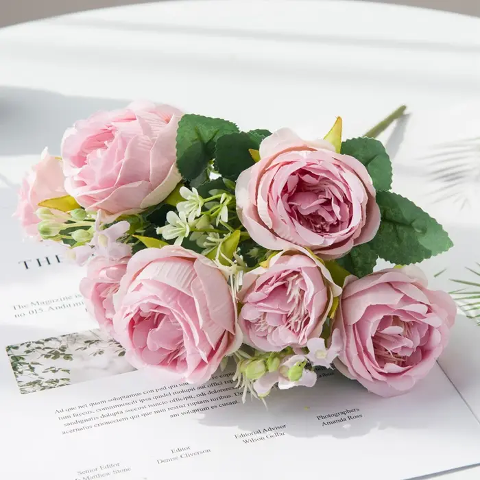 Vase à fleurs artificielles, accessoires de décoration pour salle de maison, Scrapbook de mariage, p