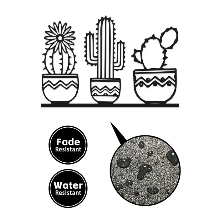 Un art mural en métal de cactus