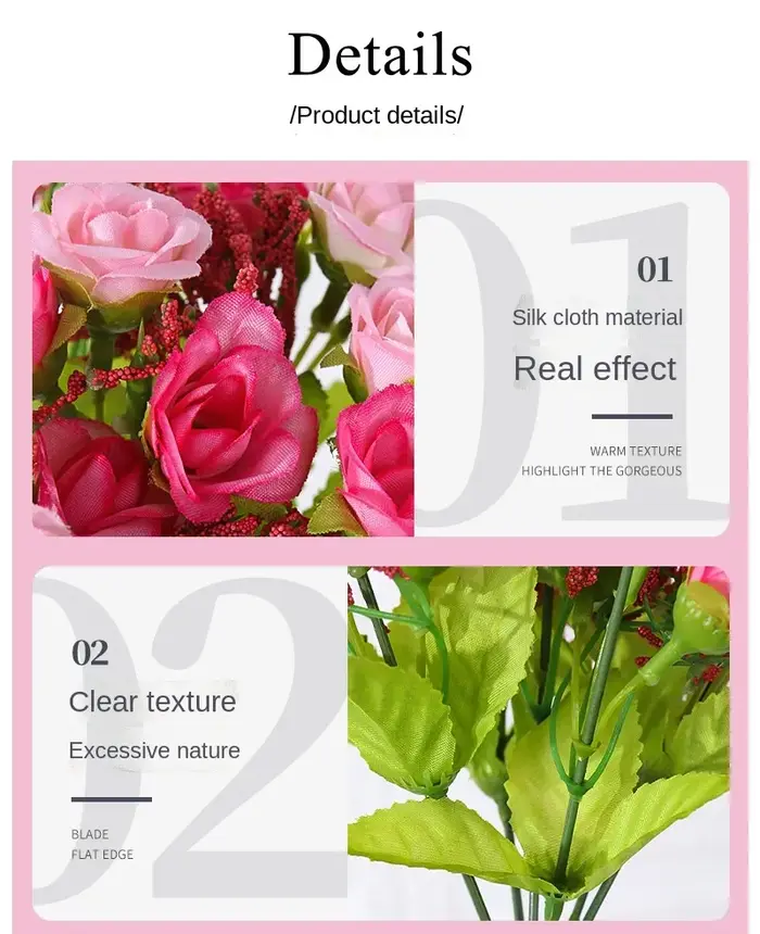 Bouquet de roses simulées