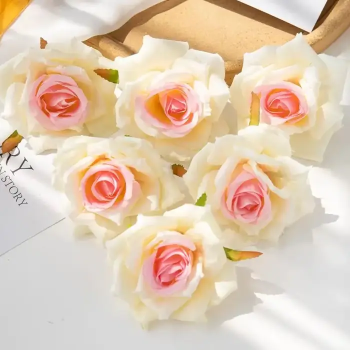 Fleurs artificielles pour Scrapbook, 100 pièces, 10CM, décoration de noël pour la maison, mariage, j
