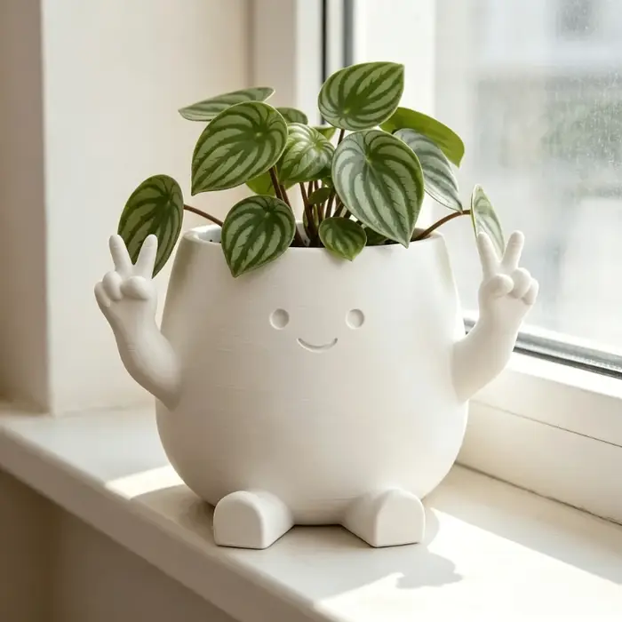 Pot de fleurs en forme de geste de main de personnage de dessin animé, 3/1 pièce, uniquement le pot de fleurs, avec un design de personnage mignon, c'est un abri idéal pour les plantes comme le pennyw