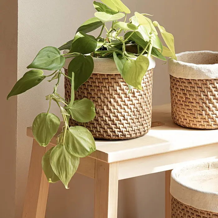 Jardinière tissée en faux ciment