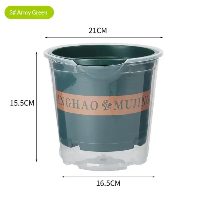 Pot de fleurs en plastique auto-arrosant à double couche pour plantes hydroponiques