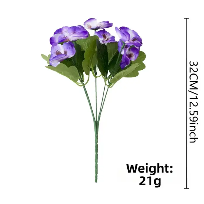 Fleurs artificielles en soie de type pansy pour arrangements floraux de mariage DIY