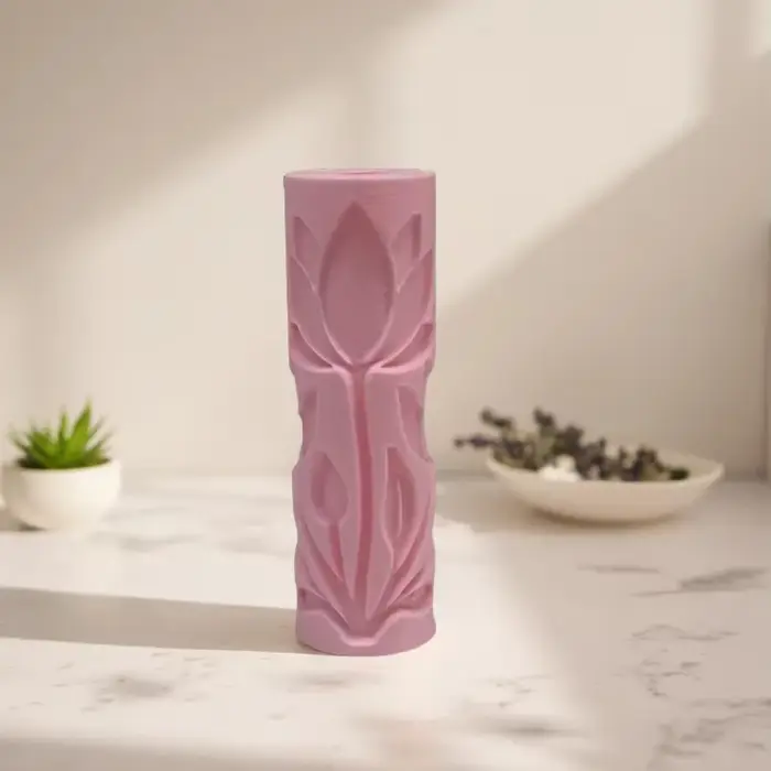 Rouleau de texture en relief motif fleur de lotus pour pâte polymère, outil de traiteur pour poterie