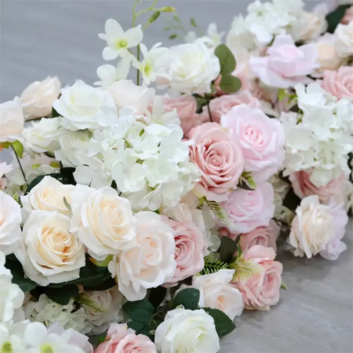 Rangée de fleurs artificielles Uflower 200cm 100cm 50cm – Décoration florale pour centre de table de mariage